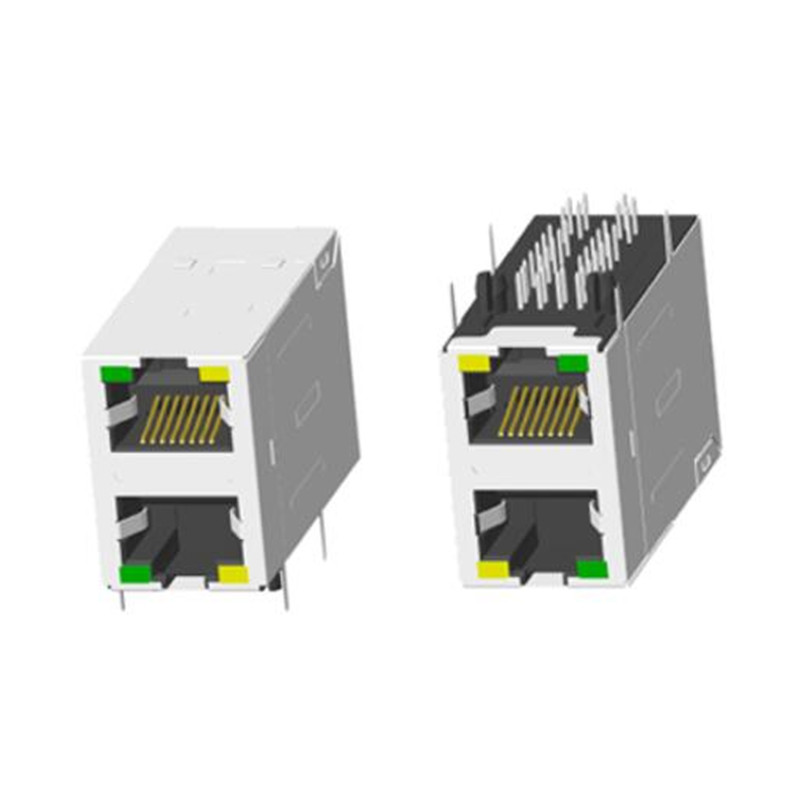 RJ45 2X6 帶POE帶燈帶屏蔽帶彈片